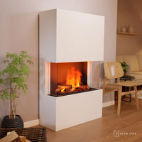 Glow Fire Tucholsky 3-sided Weiß Elektrokamin mit Wasserdampf
