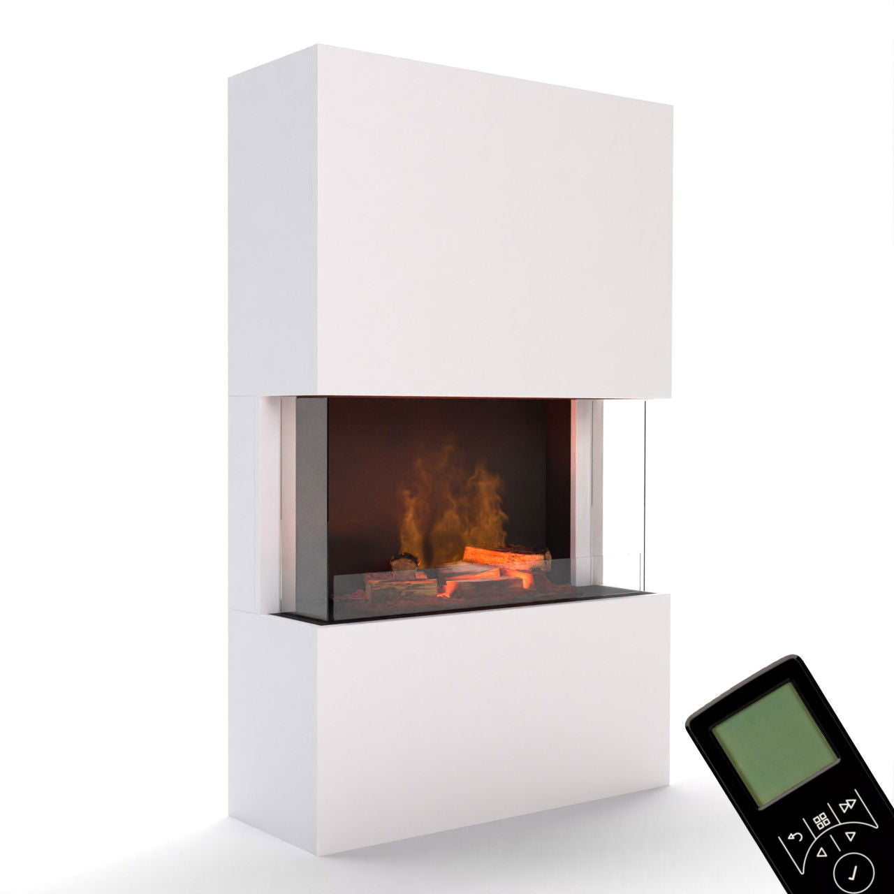 Glow Fire Tucholsky 3-sided Weiß Elektrokamin mit Wasserdampf
