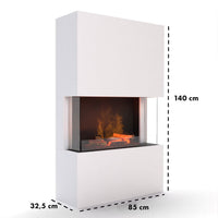 Glow Fire Tucholsky 3-sided Beton Elektrokamin mit Wasserdampf