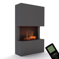 Glow Fire Tucholsky 3-sided Grau Elektrokamin mit Wasserdampf