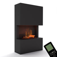 Glow Fire Tucholsky 3-sided Schwarz Elektrokamin mit Wasserdampf