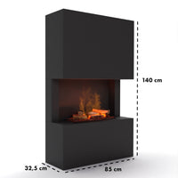 Glow Fire Tucholsky 3-sided Beton Elektrokamin mit Wasserdampf