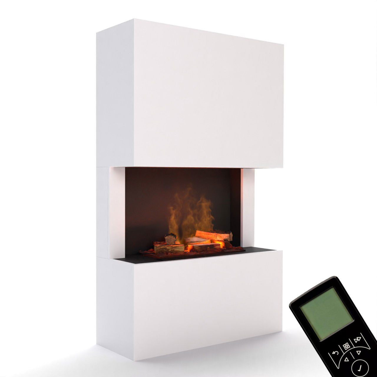 Glow Fire Tucholsky 3-sided Beton Elektrokamin mit Wasserdampf