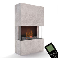 Glow Fire Tucholsky 3-sided Beton Elektrokamin mit Wasserdampf