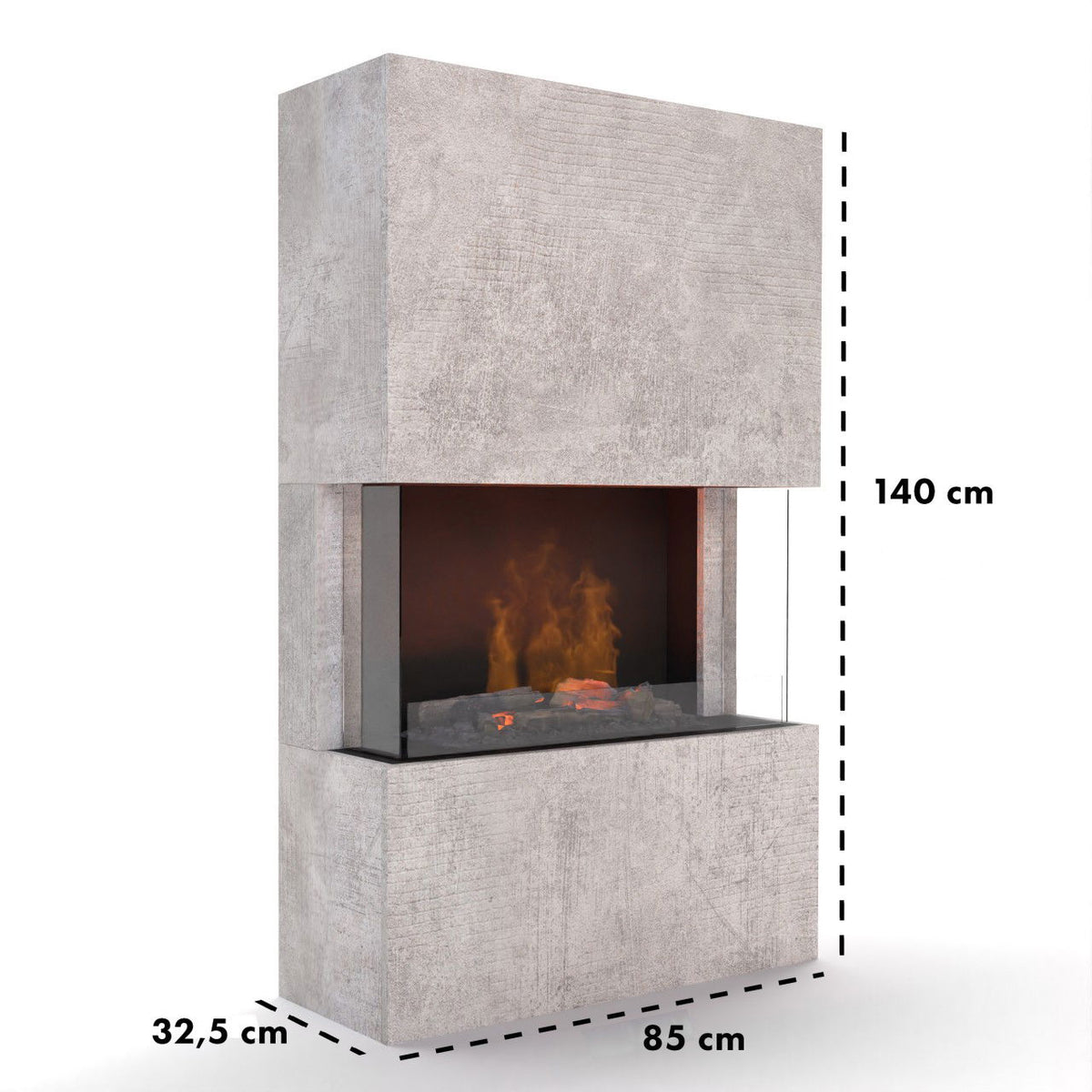 Glow Fire Tucholsky 3-sided Weiß Elektrokamin mit Wasserdampf