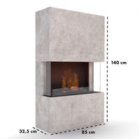 Glow Fire Tucholsky 3-sided Weiß Elektrokamin mit Wasserdampf