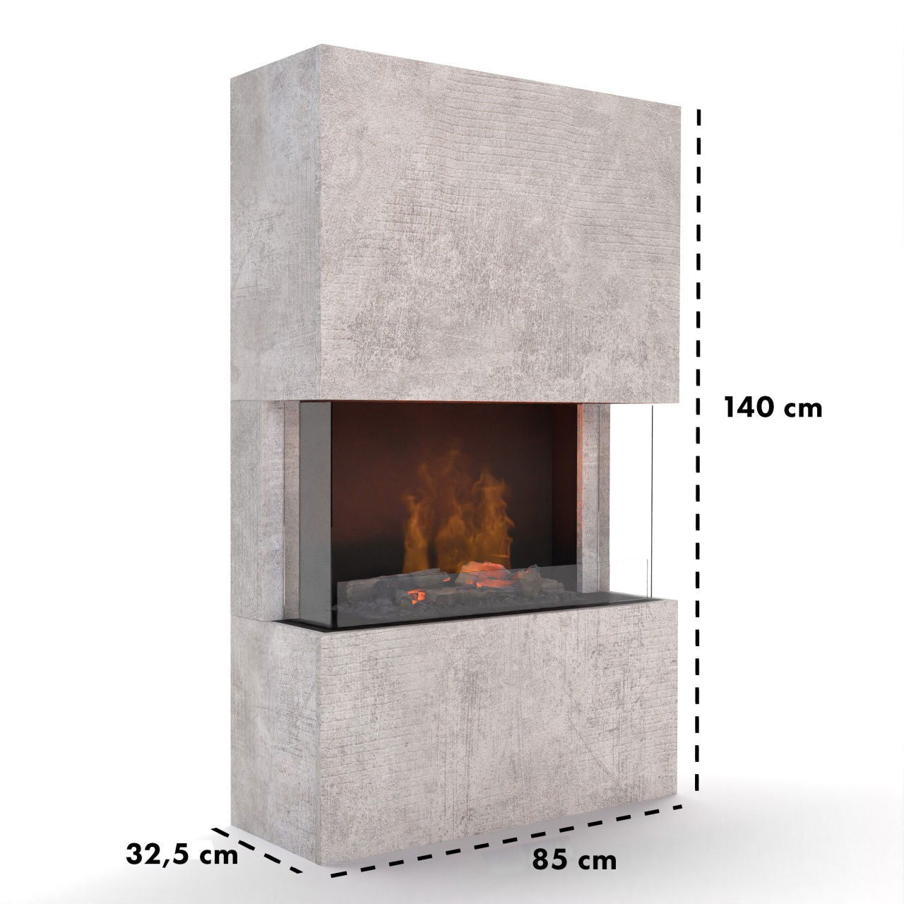 Glow Fire Tucholsky 3-sided Weiß Elektrokamin mit Wasserdampf