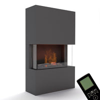 Glow Fire Tucholsky 3-sided Grau Elektrokamin mit Wasserdampf