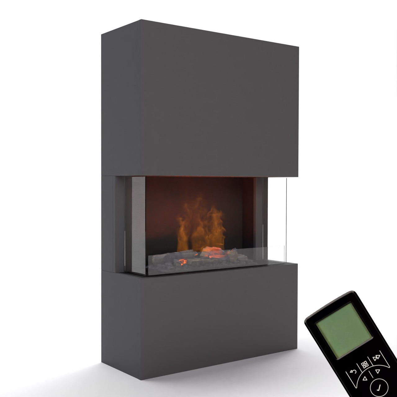Glow Fire Tucholsky 3-sided Grau Elektrokamin mit Wasserdampf