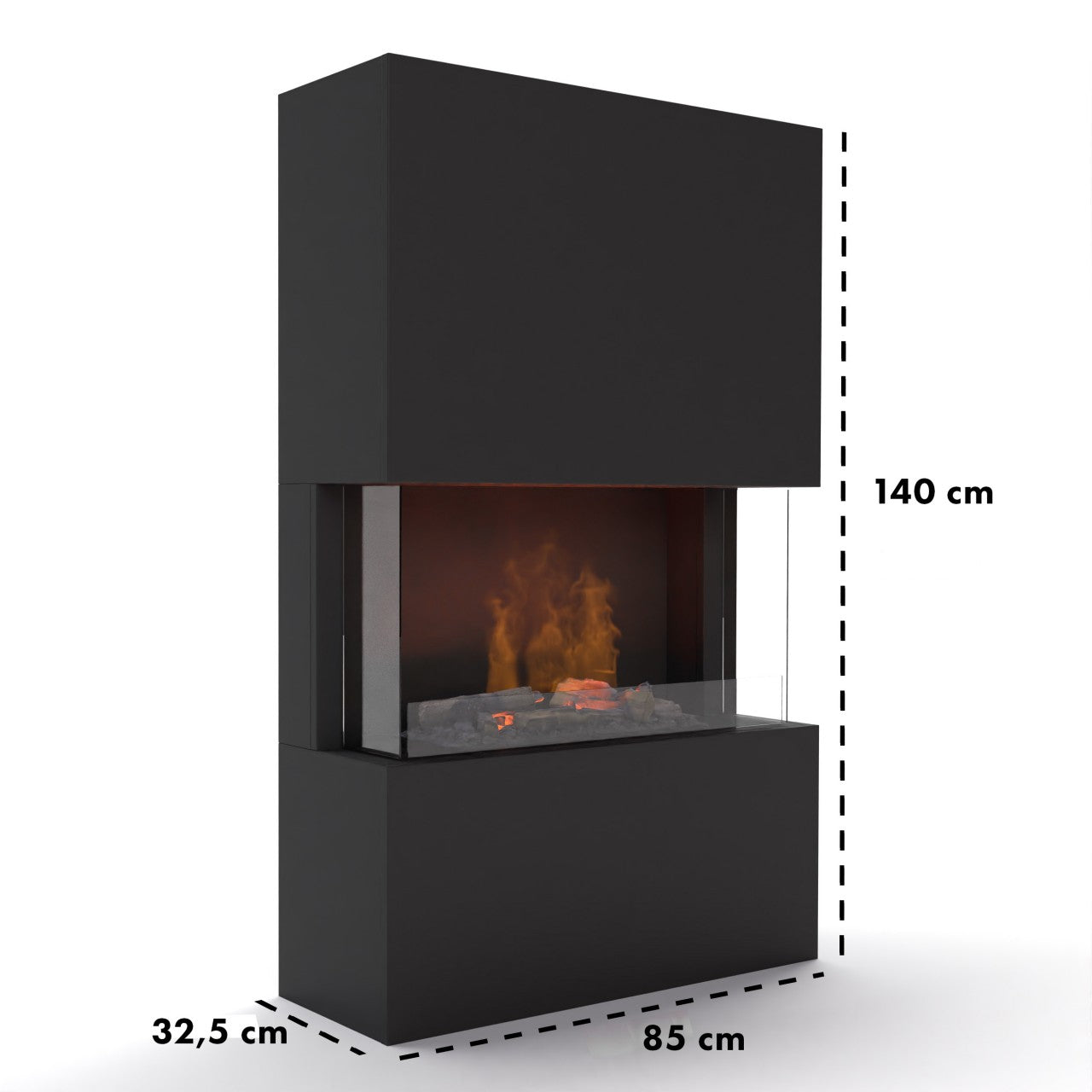 Glow Fire Tucholsky 3-sided Weiß Elektrokamin mit Wasserdampf