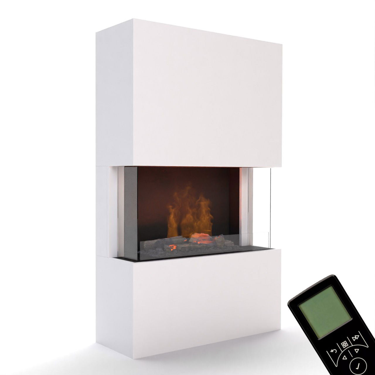 Glow Fire Tucholsky 3-sided Weiß Elektrokamin mit Wasserdampf