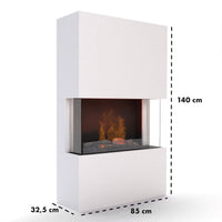 Glow Fire Tucholsky 3-sided Weiß Elektrokamin mit Wasserdampf
