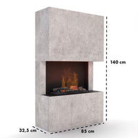 Glow Fire Tucholsky 3-sided Weiß Elektrokamin mit Wasserdampf
