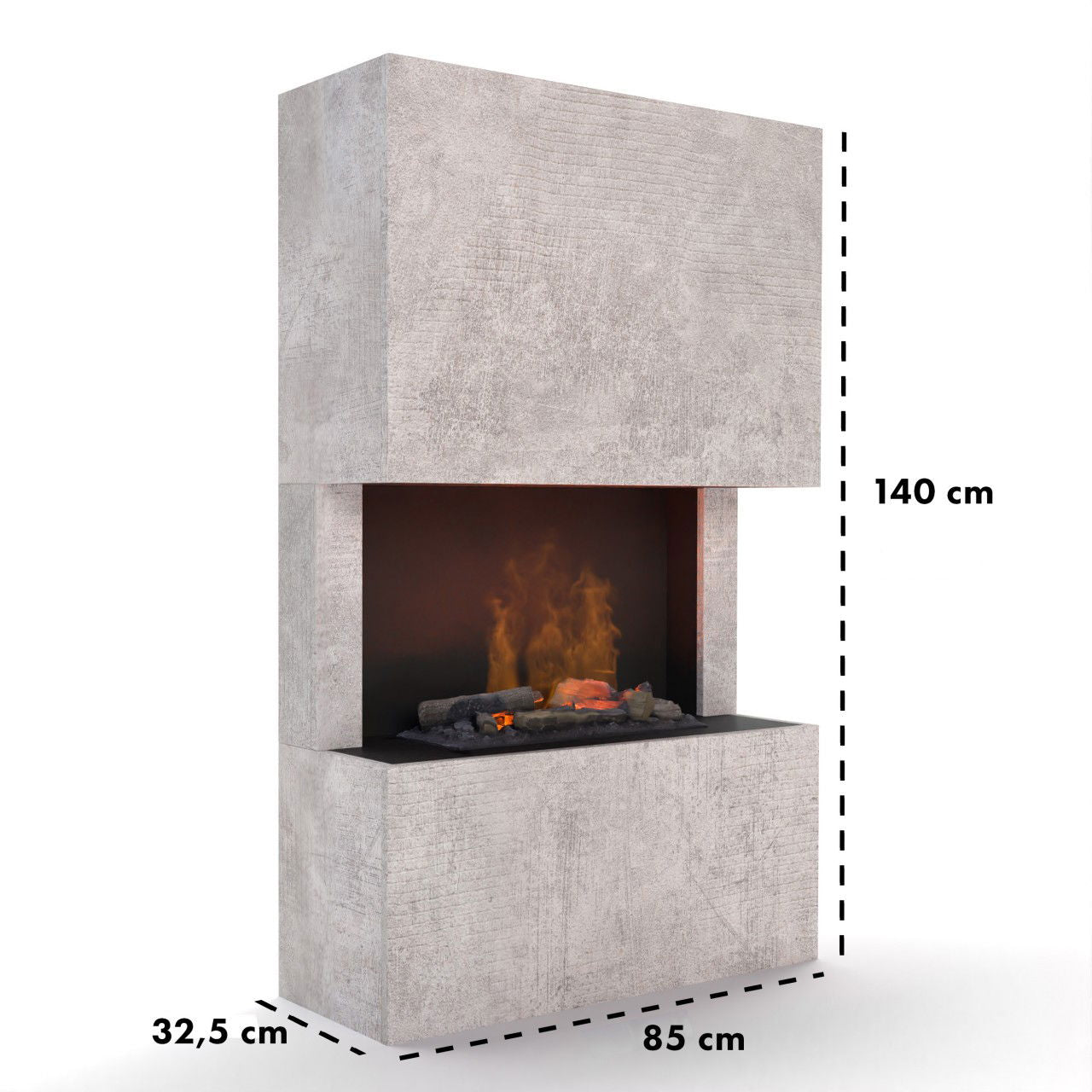 Glow Fire Tucholsky 3-sided Weiß Elektrokamin mit Wasserdampf