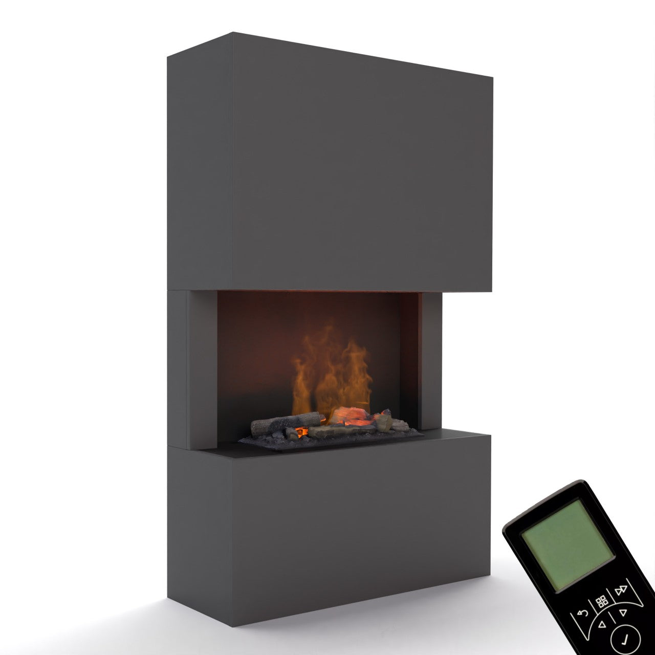 Glow Fire Tucholsky 3-sided Grau Elektrokamin mit Wasserdampf