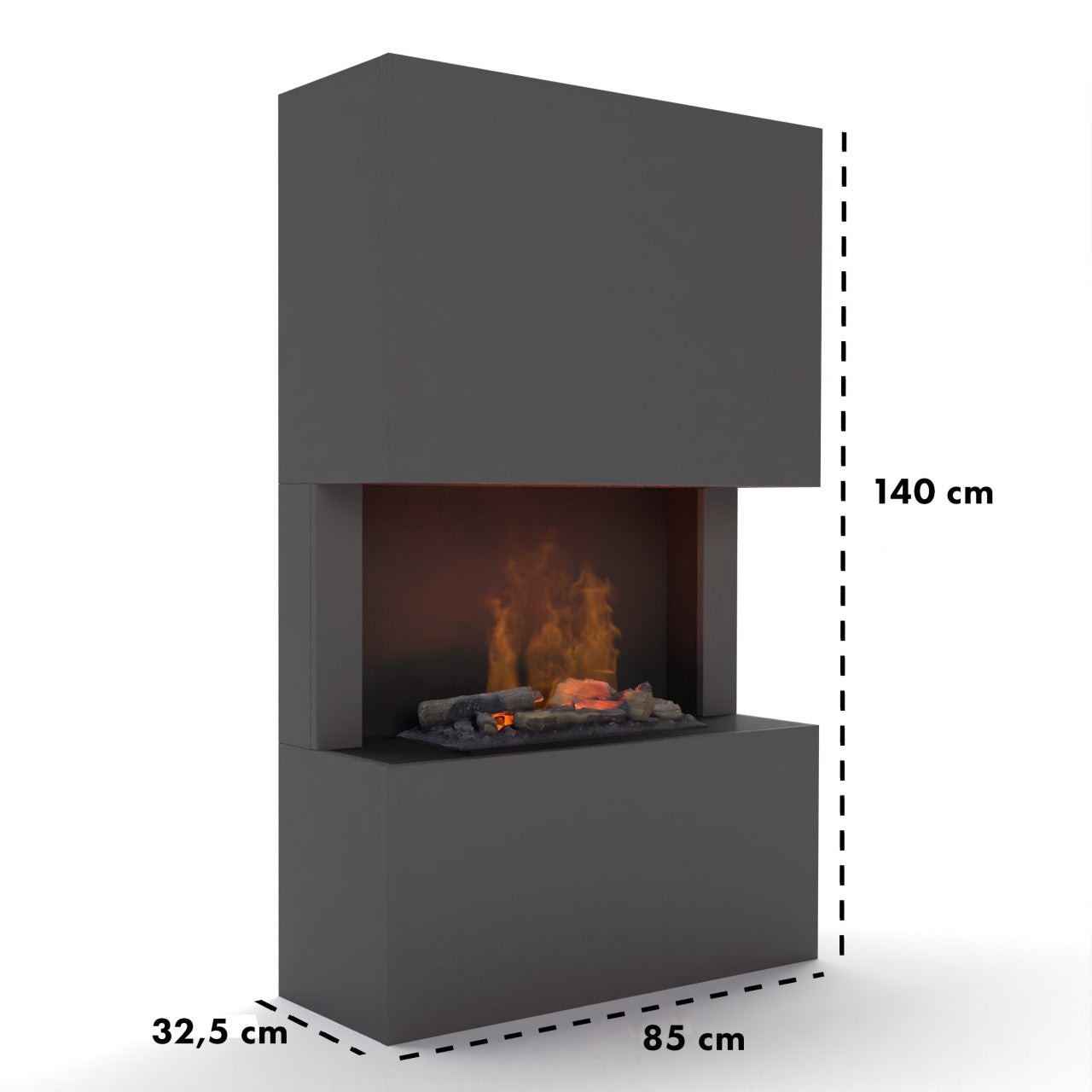 Glow Fire Tucholsky 3-sided Weiß Elektrokamin mit Wasserdampf