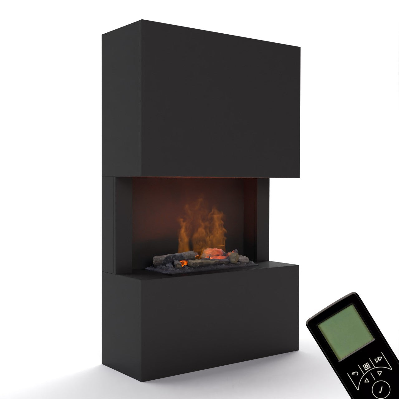 Glow Fire Tucholsky 3-sided Schwarz Elektrokamin mit Wasserdampf
