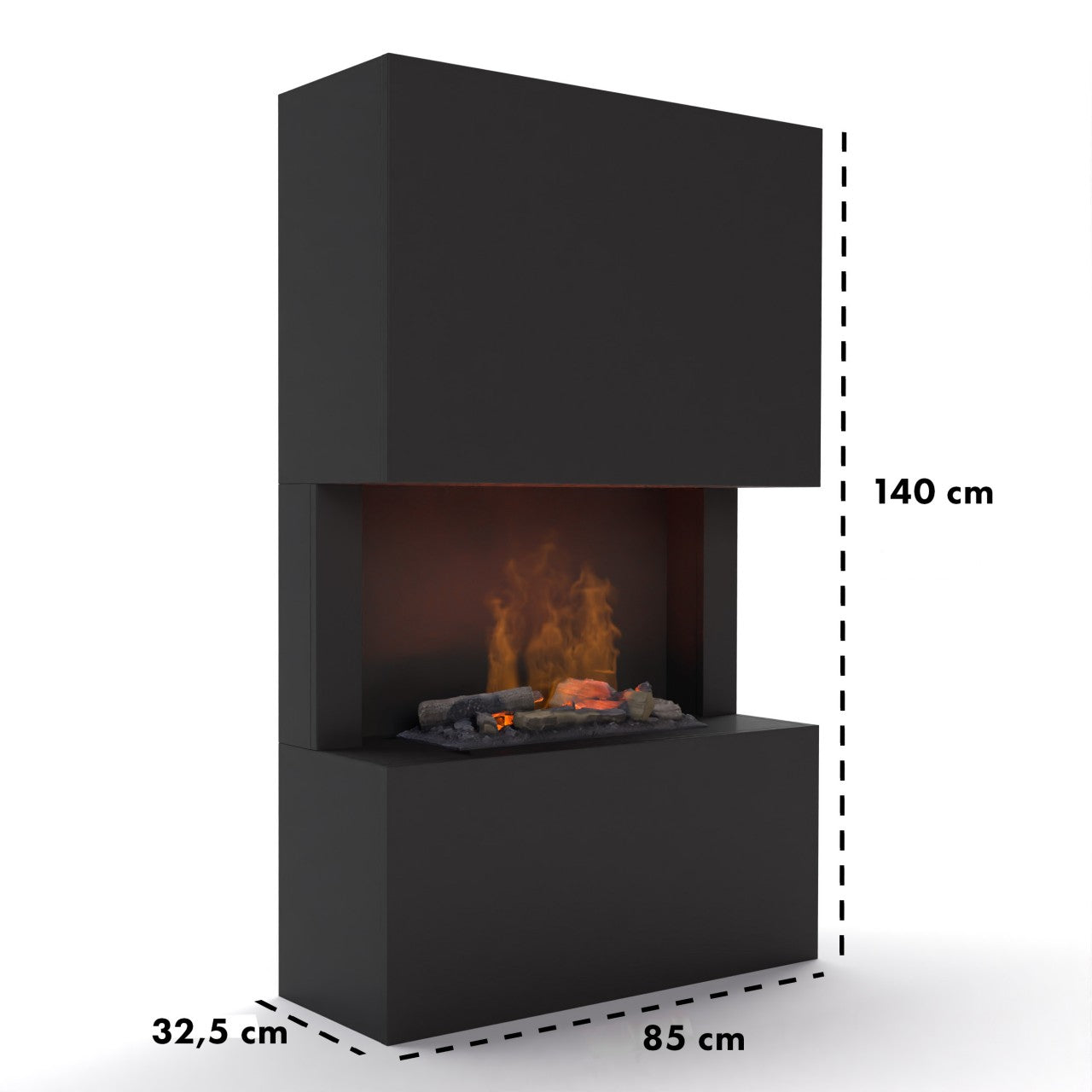 Glow Fire Tucholsky 3-sided Weiß Elektrokamin mit Wasserdampf
