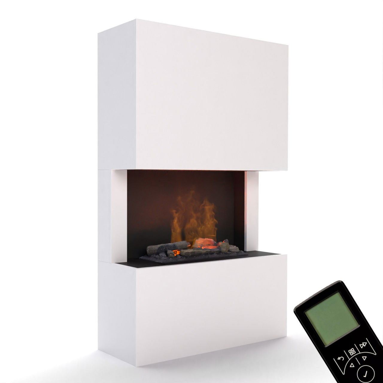 Glow Fire Tucholsky 3-sided Weiß Elektrokamin mit Wasserdampf