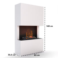Glow Fire Tucholsky 3-sided Beton Elektrokamin mit Wasserdampf