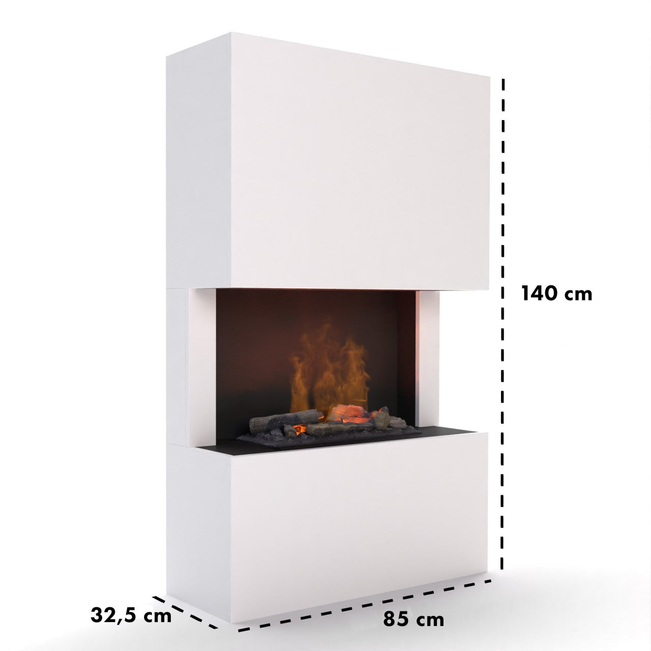 Glow Fire Tucholsky 3-sided Beton Elektrokamin mit Wasserdampf