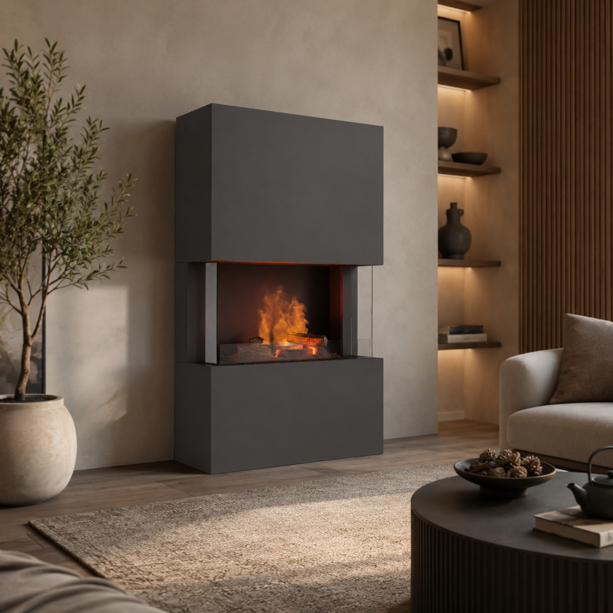 Cheminée électrique Glow Fire Tucholsky, séparateur de pièce