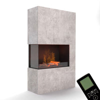 Glow Fire Tucholsky Right Corner Beton Elektrokamin mit Wasserdampf