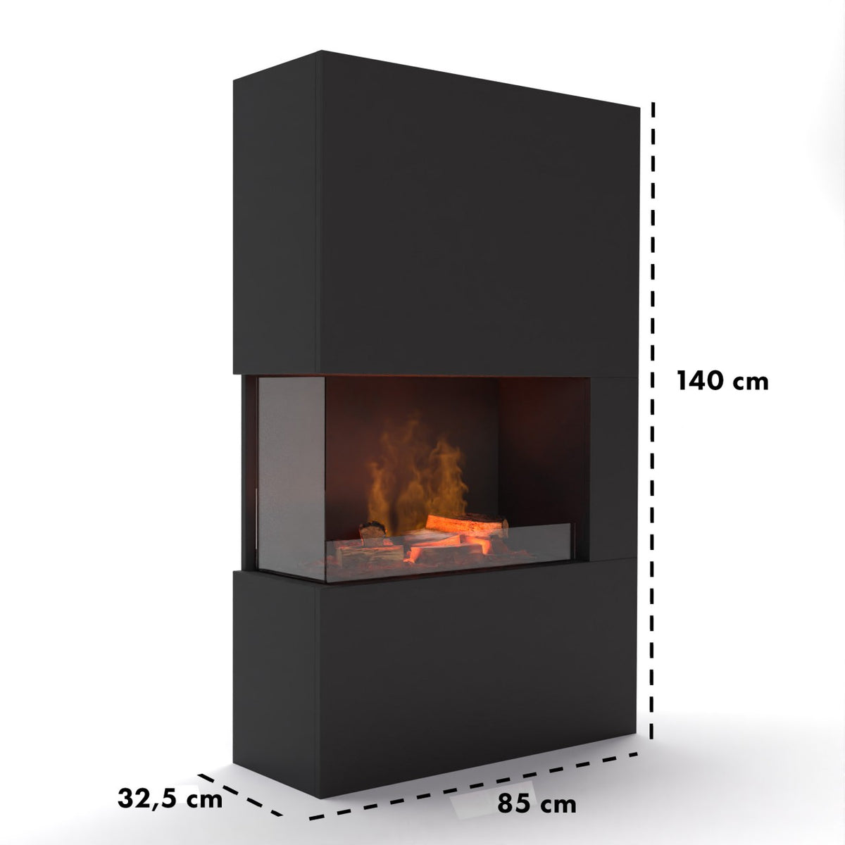Glow Fire Tucholsky Right Corner Weiß Elektrokamin mit Wasserdampf