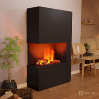 Glow Fire Tucholsky Right Corner Schwarz Elektrokamin mit Wasserdampf