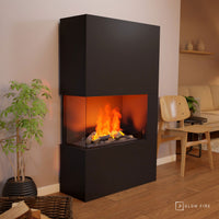 Glow Fire Tucholsky Right Corner Schwarz Elektrokamin mit Wasserdampf