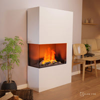 Glow Fire Tucholsky Right Corner Weiß Elektrokamin mit Wasserdampf