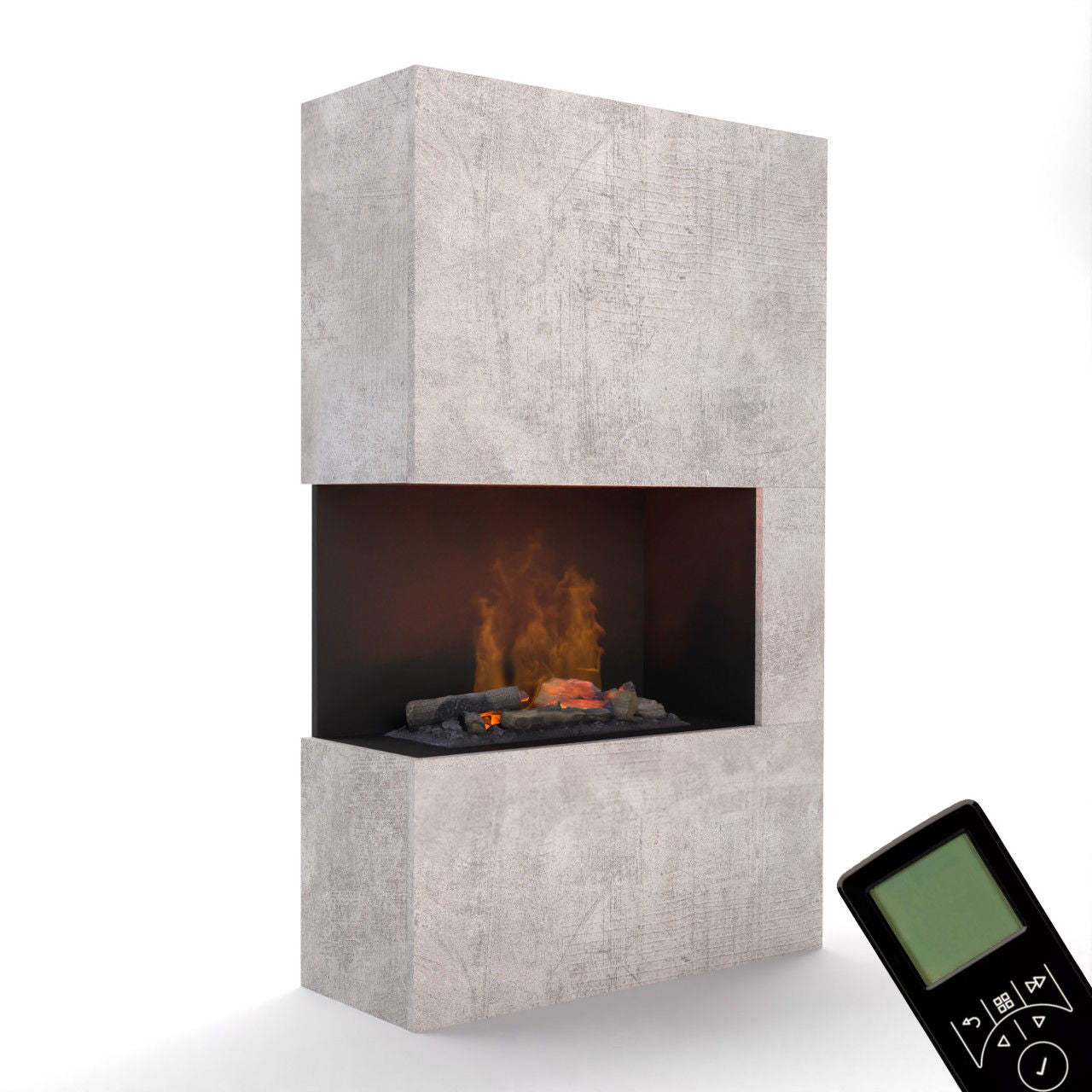 Glow Fire Tucholsky Right Corner Beton Elektrokamin mit Wasserdampf