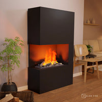 Glow Fire Tucholsky Right Corner Schwarz Elektrokamin mit Wasserdampf