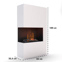 Glow Fire Tucholsky Right Corner Weiß Elektrokamin mit Wasserdampf