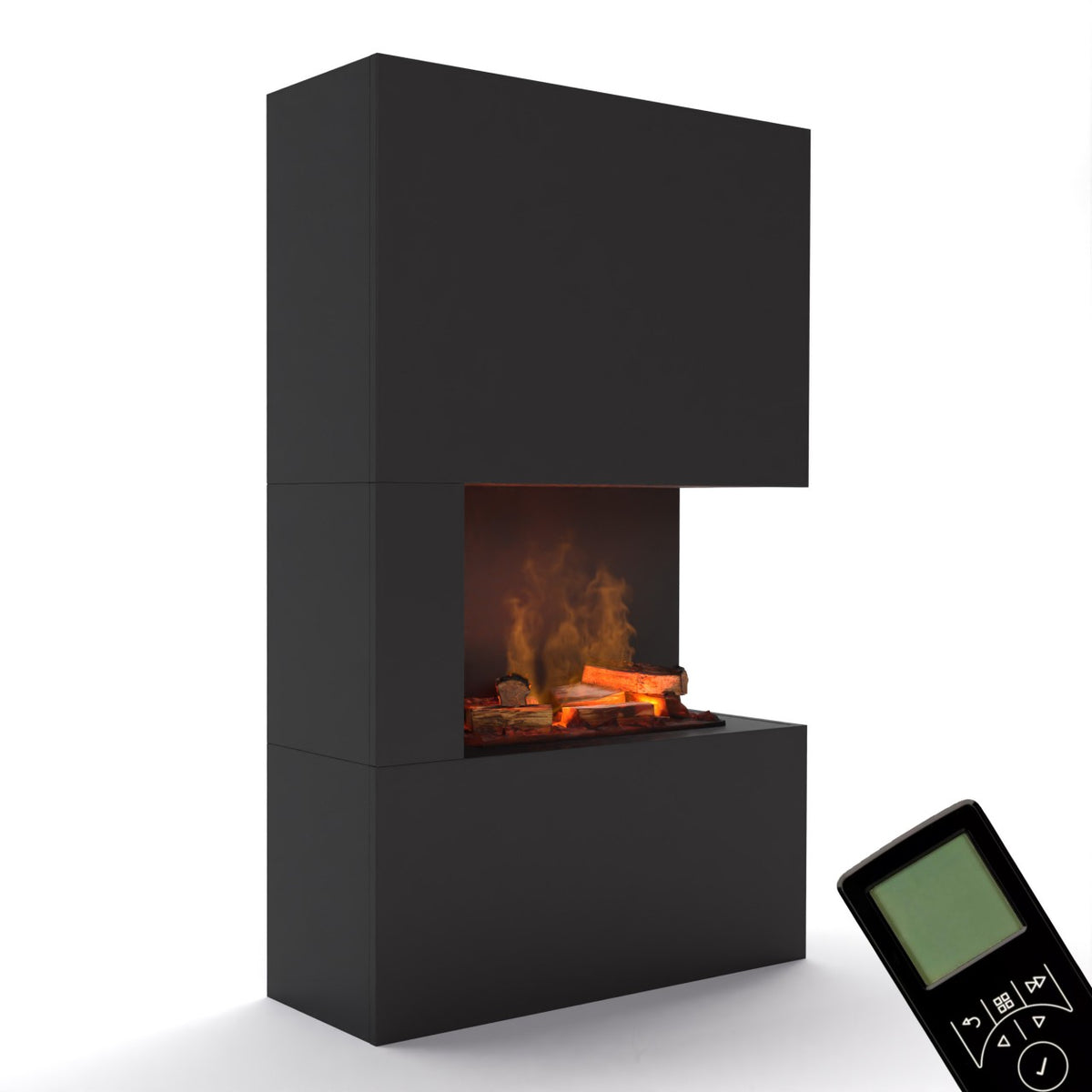 Glow Fire Tucholsky Right Corner Schwarz Elektrokamin mit Wasserdampf