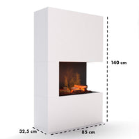 Glow Fire Tucholsky Right Corner Weiß Elektrokamin mit Wasserdampf