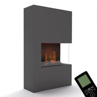 Glow Fire Tucholsky Right Corner Grau Elektrokamin mit Wasserdampf