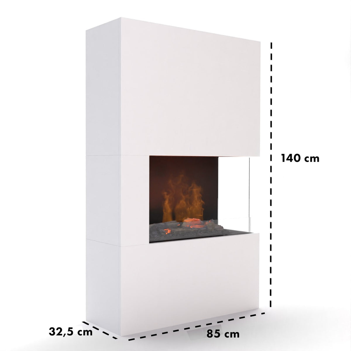 Glow Fire Tucholsky Right Corner Weiß Elektrokamin mit Wasserdampf