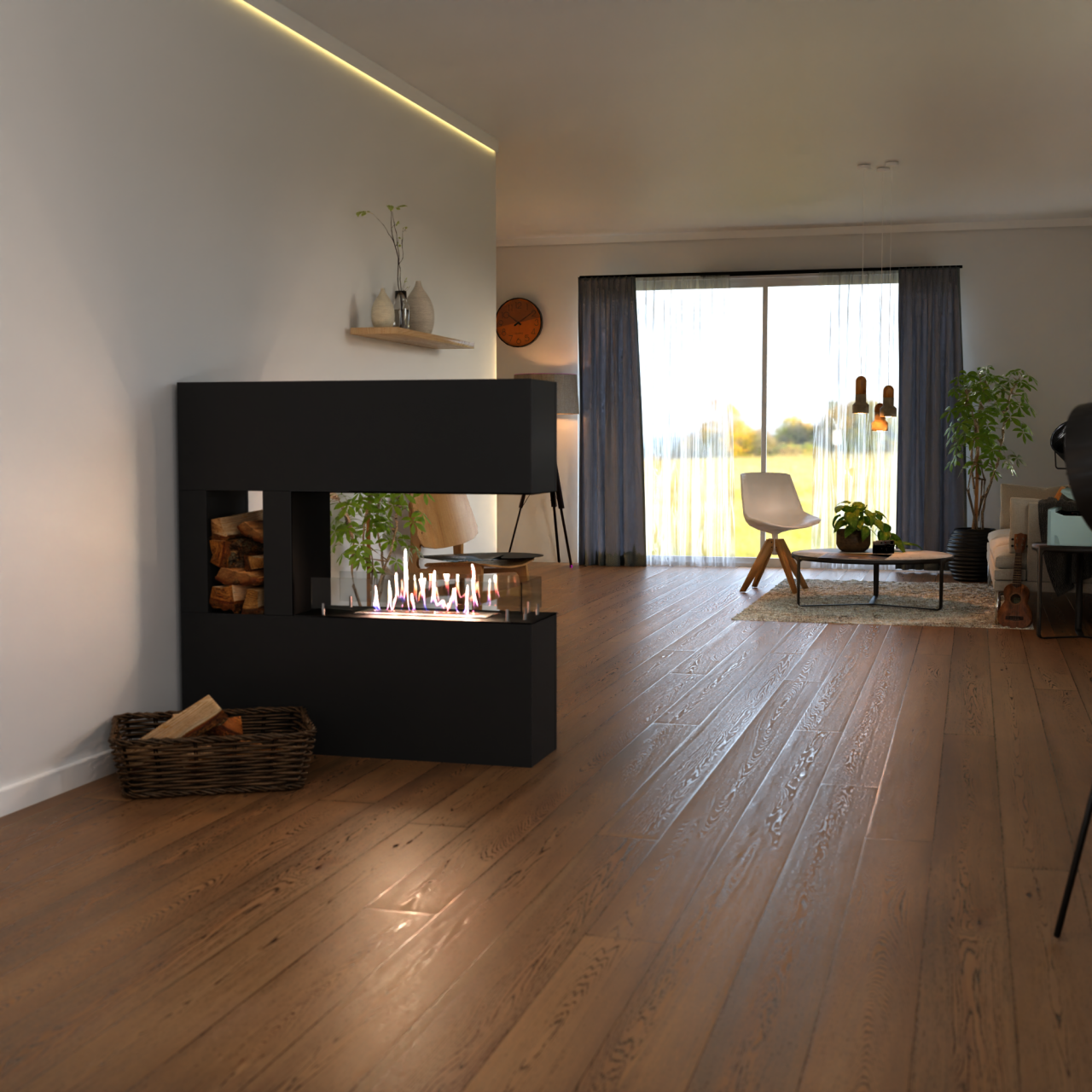Glow Fire Vestland Ethanol Kamin Schwarz