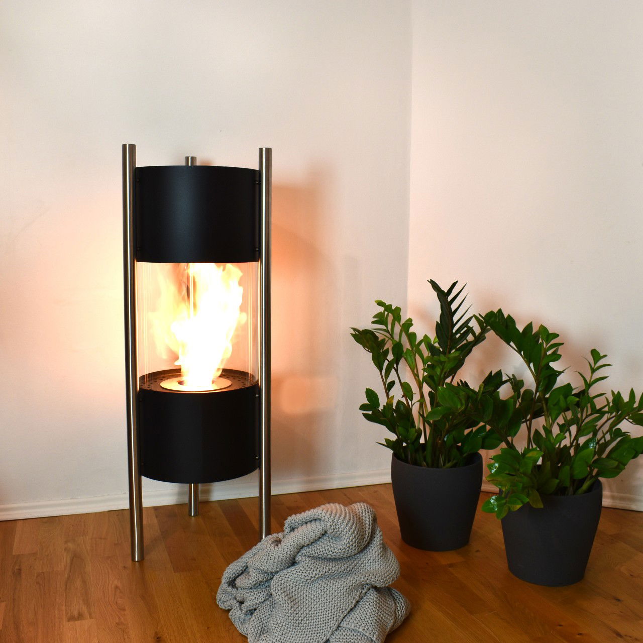 Glow Fire Visby Ethanol Kamin Schwarz
