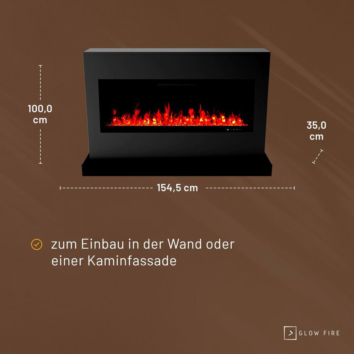 Glow Fire Zeus Schwarz Elektrokamin
