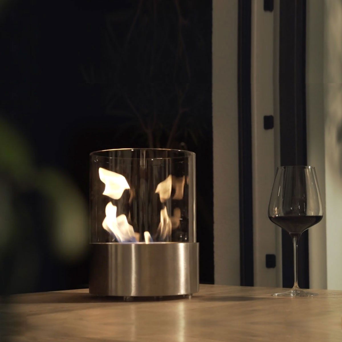 Glow Fire Emma Ethanol Kamin Silber