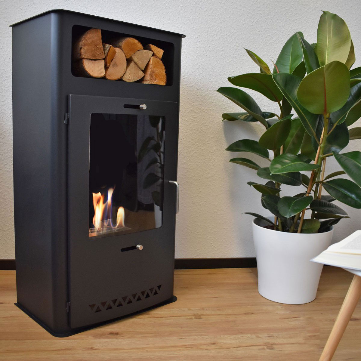 Glow Fire Oslo Ethanol Kamin Schwarz