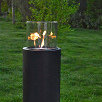 Glow Fire Emma Säule Ethanol Kamin Schwarz