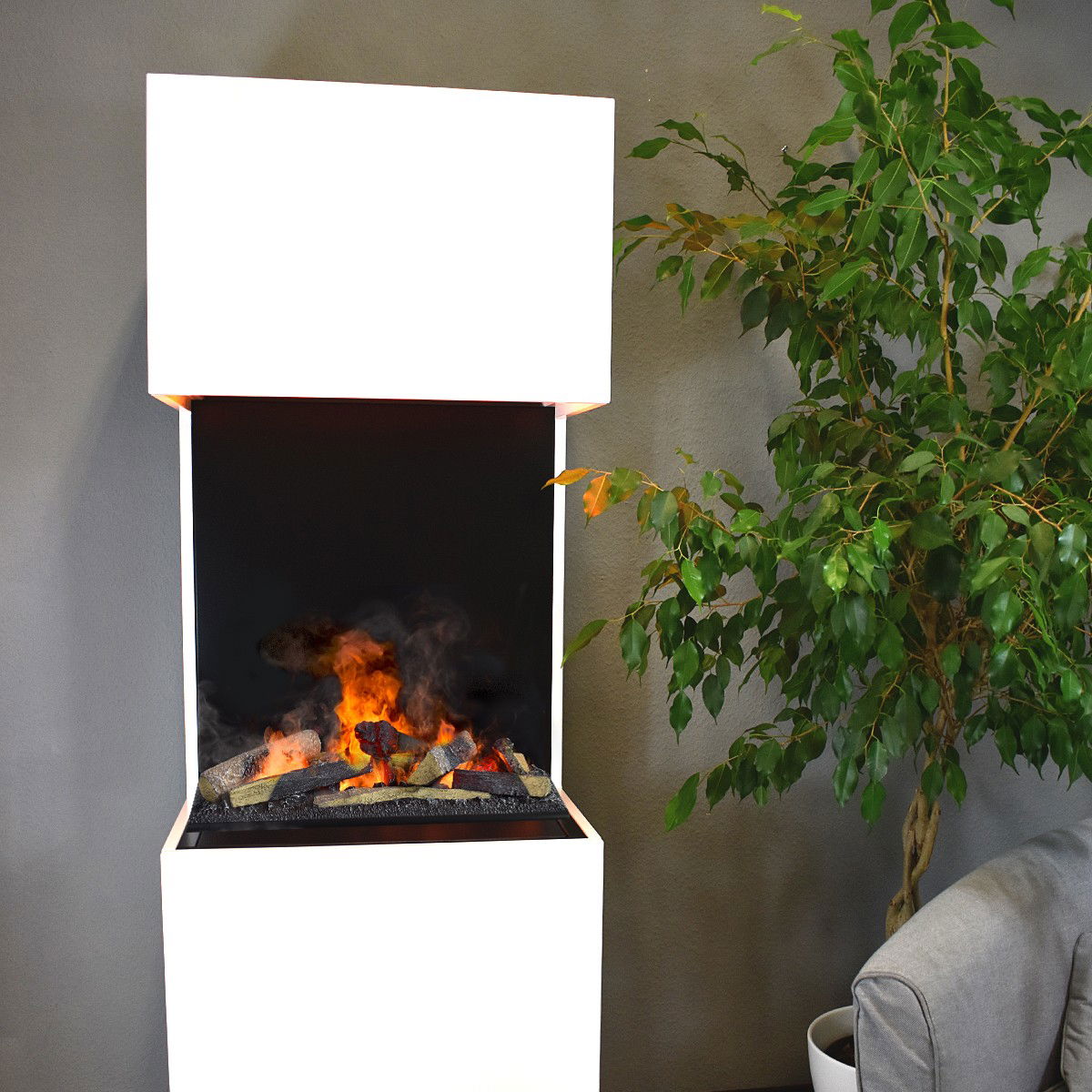 Glow Fire Beethoven Weiß Elektrokamin mit Wasserdampf