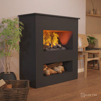 Glow Fire Brecht Elektrokamin Opti-Myst Cassette 500 mit Holzdekoration