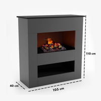 Glow Fire Brecht Elektrokamin Opti-Myst Cassette 500 mit Holzdekoration