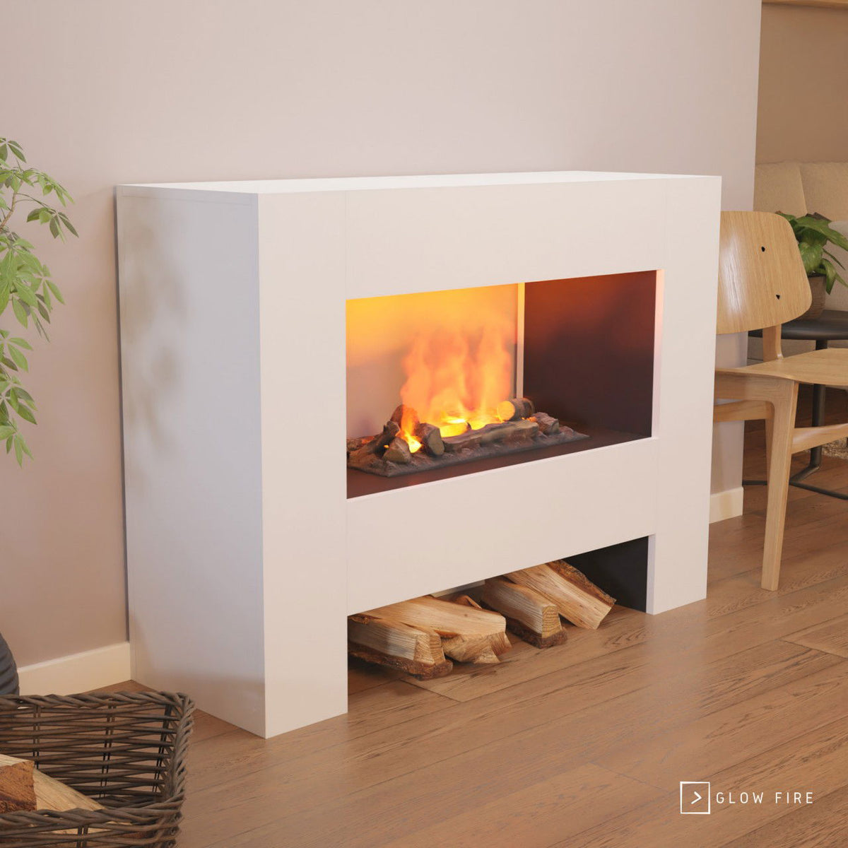 Glow Fire Fallada Weiß Elektrokamin mit Wasserdampf