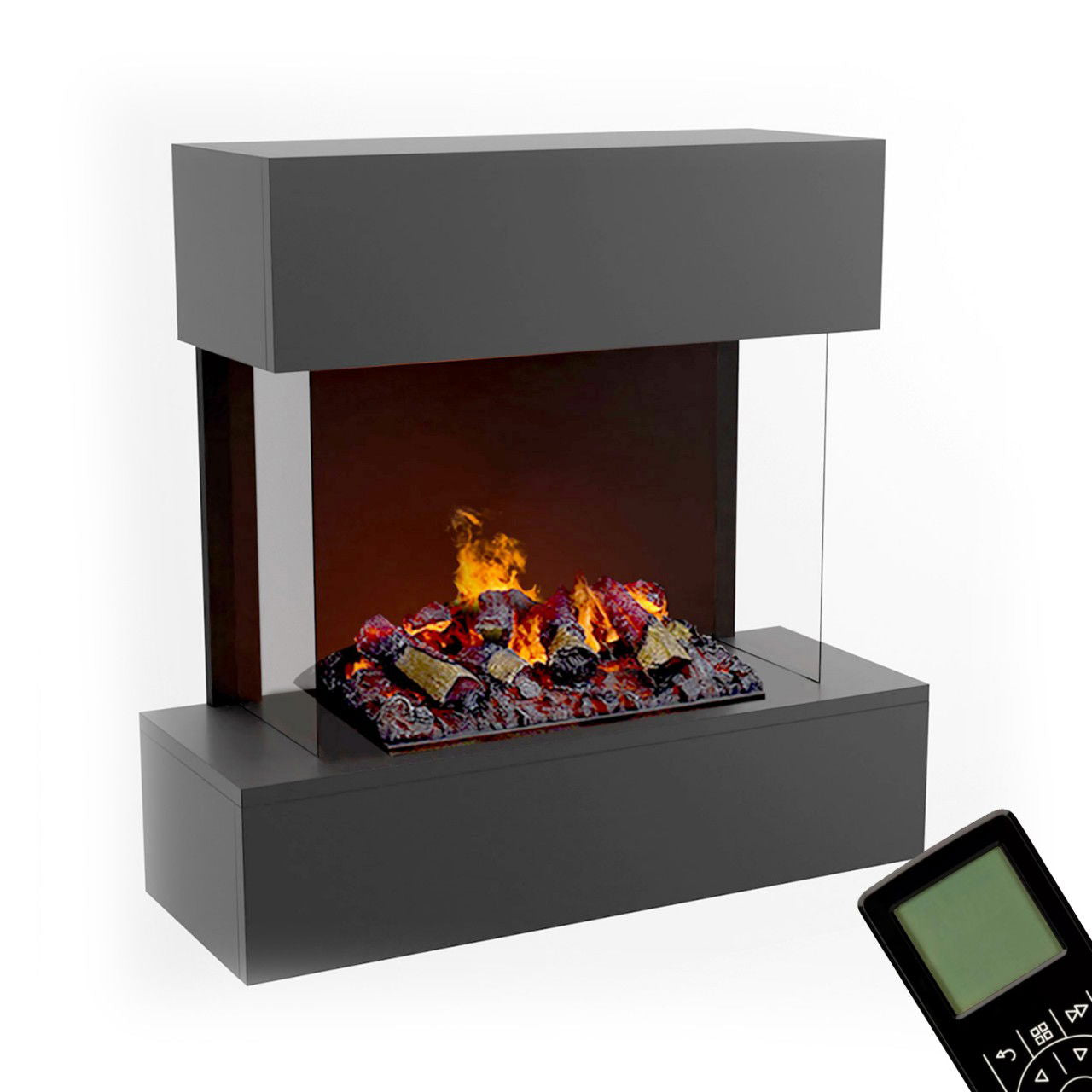 Glow Fire Hölderlin Elektrokamin Opti-Myst Cassette 500 mit Holzdekoration