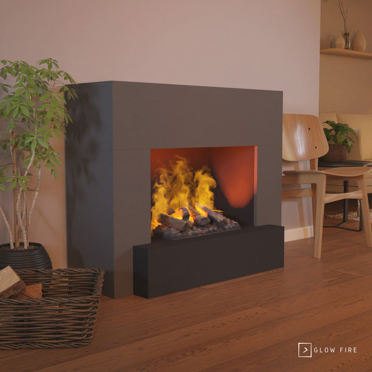 Glow Fire Hauptmann Grau Elektrokamin mit Wasserdampf